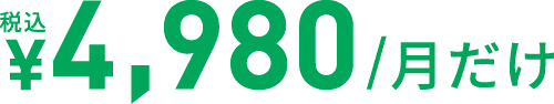 月額¥4,980/月だけ
